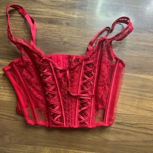 victoria secret red crop top/bralette